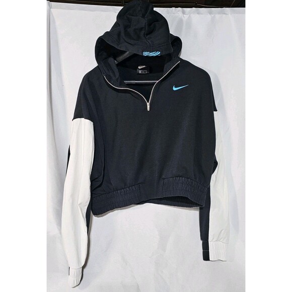 Nike Jacket Womens Medium Black White 1/2 Zip Icon Clash Cropped - Picture 4 of 10